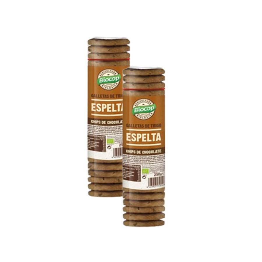 Pack of 2 Biocop Spelt Biscuits with Chocolate Chips 250 g