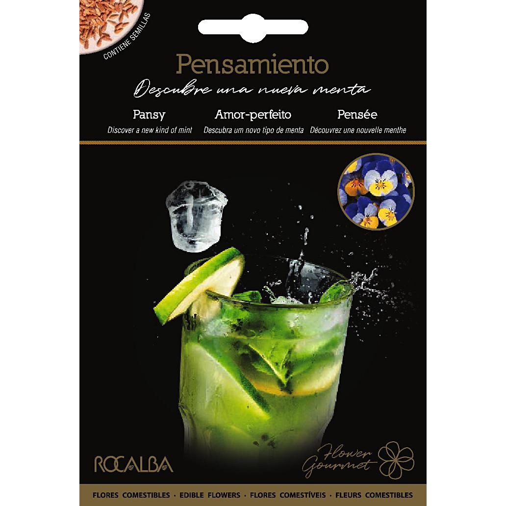 Ätbara blommor av pensé Rocalba