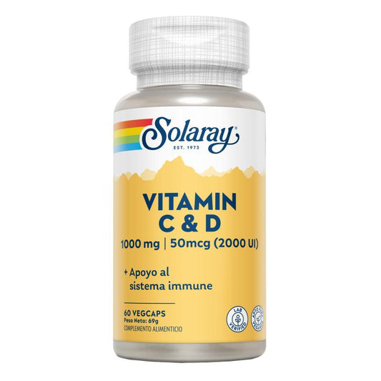 Witamina C (1000 mg) + D (2000 UI) Solaray 60  Vegcaps