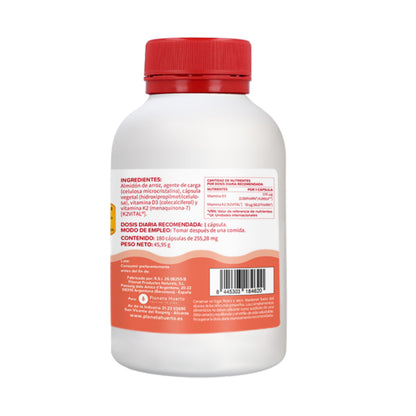 Förpackning 3xVitamin D3 & K2 Mk7 Planeta Huerto 180 kapslar