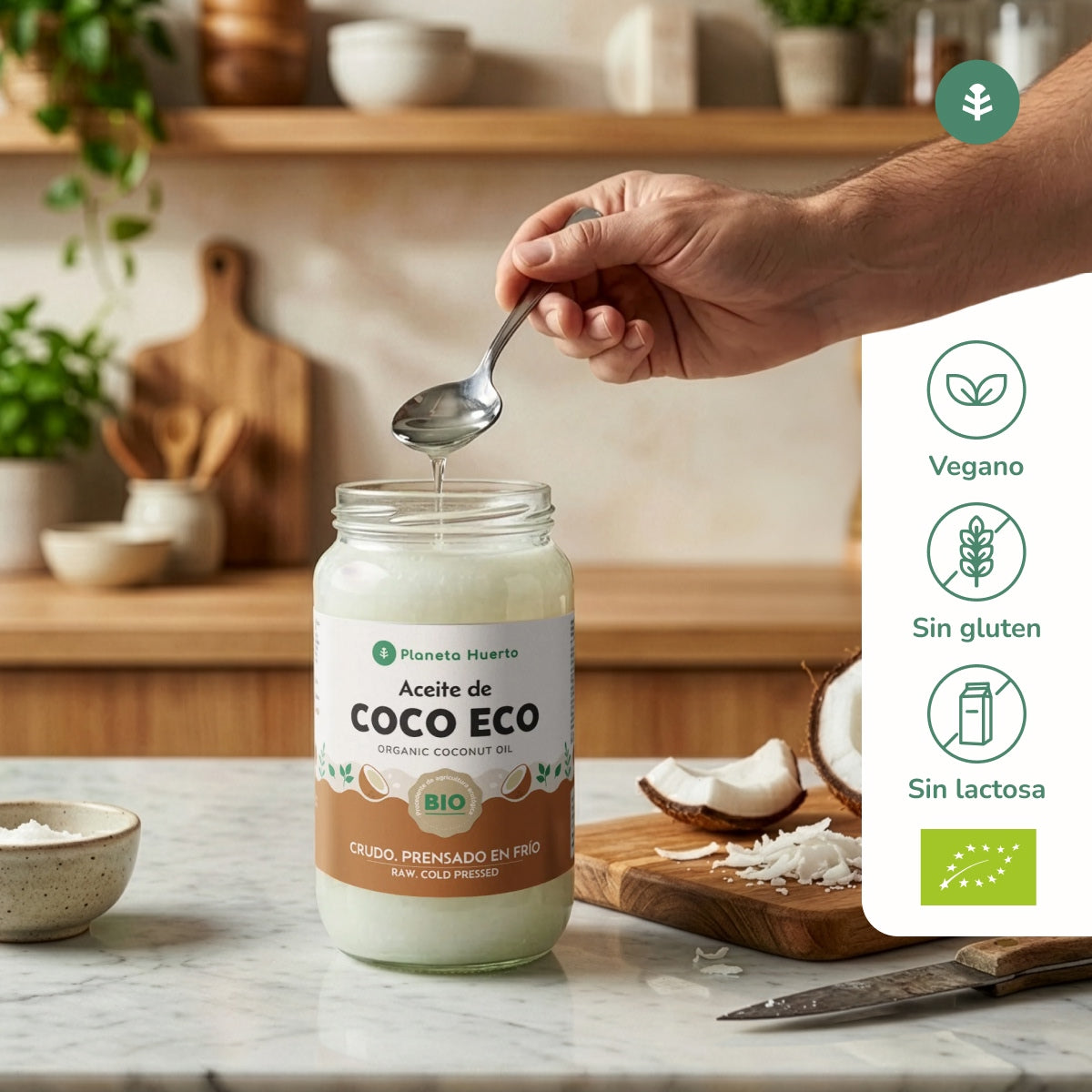 Virgin kokosolie ECO Planeta Huerto 500 ml