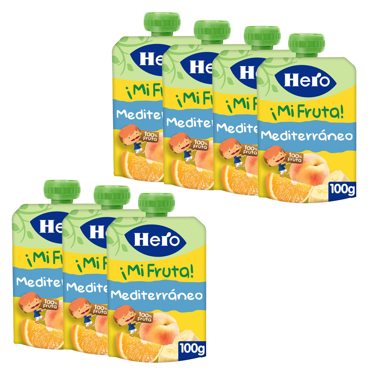 Lot de 7 pots de yaourt méditerranéen Hero 100 g