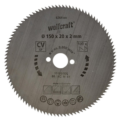 Cirkelsågskivor för fina snitt Wolfcraft 160 x 16 mm 100 tänder