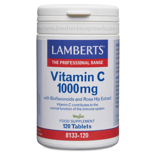 Vitamin C 1000 mg mit Bioflavonoiden und Hagebutten 120 Tabletten Lamberts