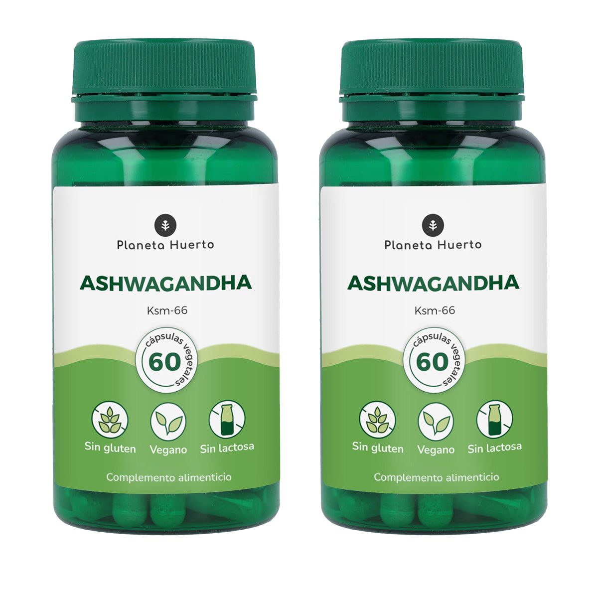 2er-Pack Ashwagandha KSM-66 Planeta Huerto 60 Kapseln