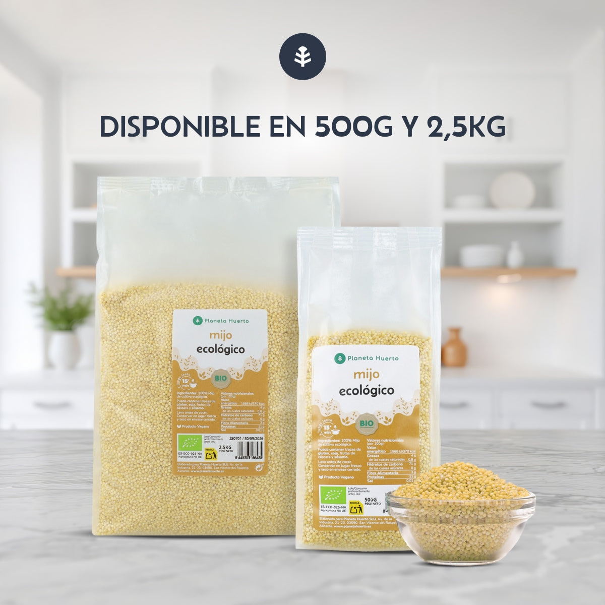 Gepelde gierst ECO Planeta Huerto 500 g