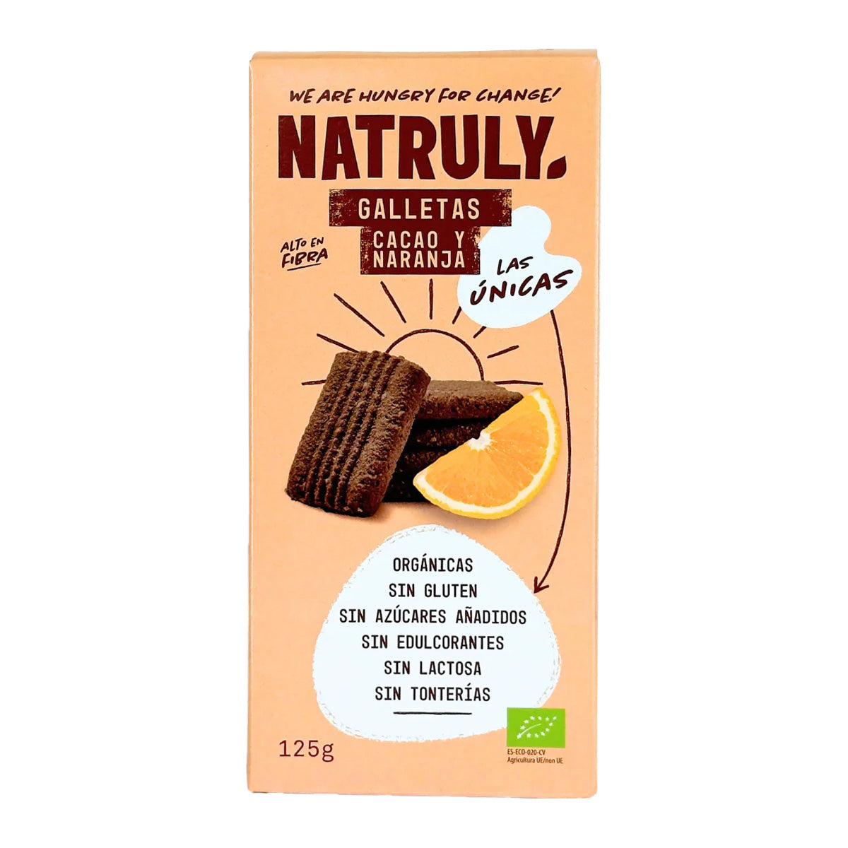 Natruly organic cocoa and orange flavour biscuits 125 g