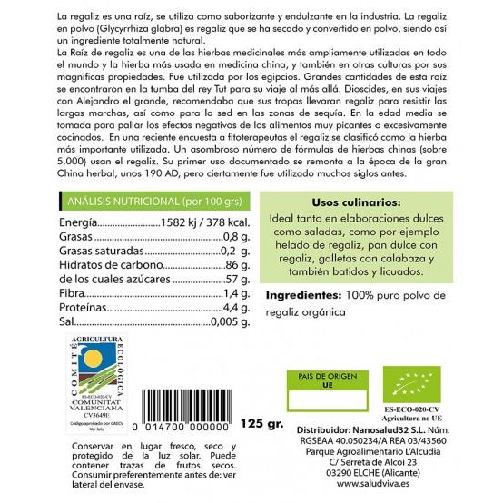 Bio-Lakritzpulver 125 g, Salud Viva