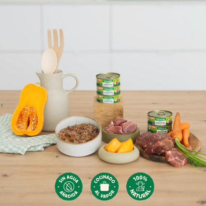 6er-Packung traditionelles Ragout aus Rindfleisch und Huhn für Katzen 6 x 80 g + Geschenk: Wiederverwendbarer Deckel für Dosen, Wild Balance