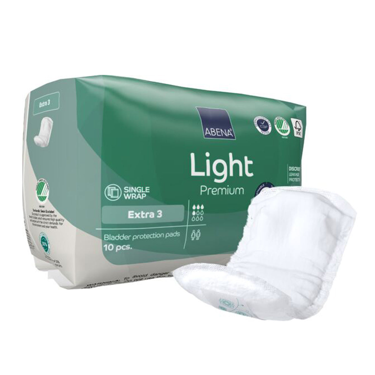 Light, Extra ABENA incontinence pads, 10 units