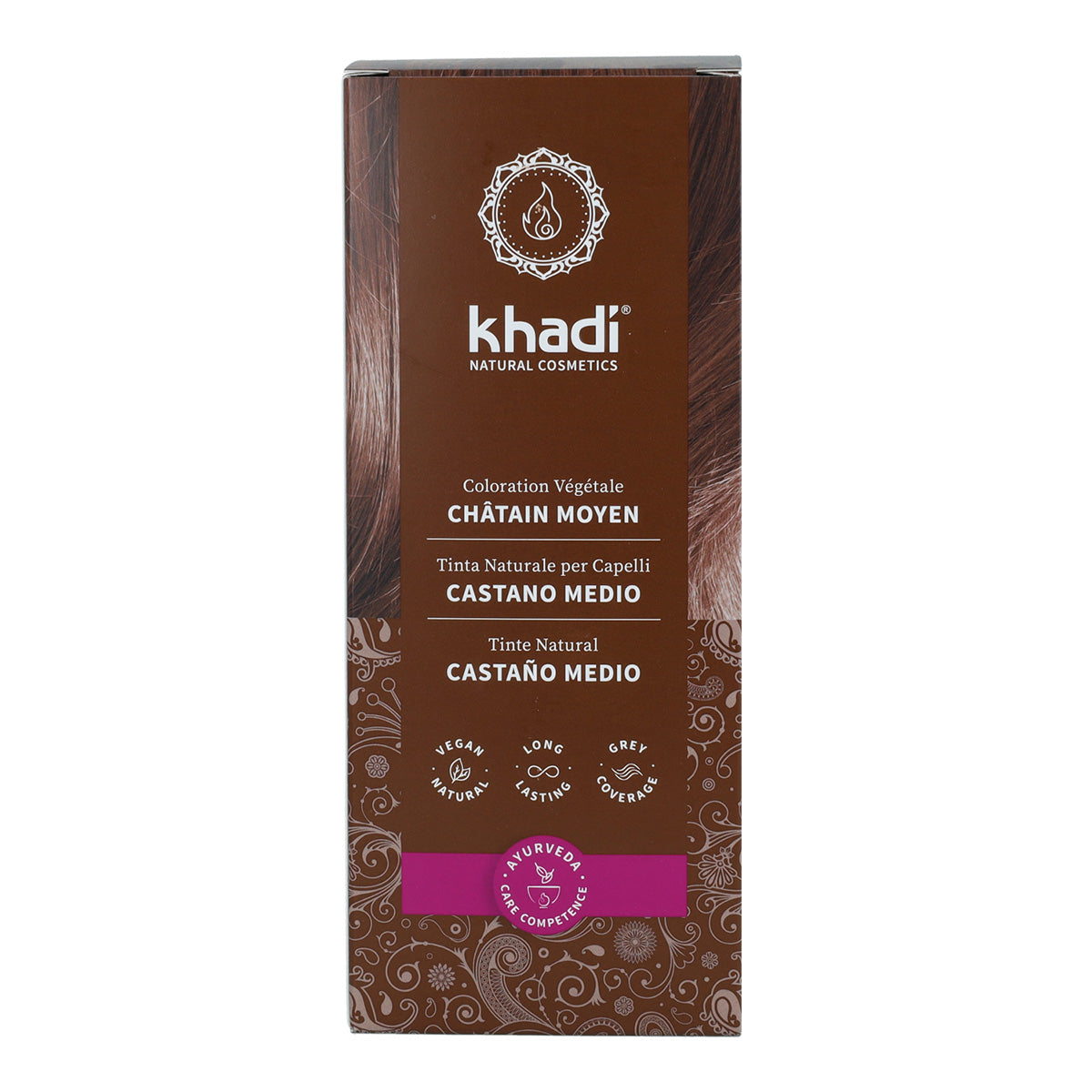 Khadi natural medium brown hair dye 100 g