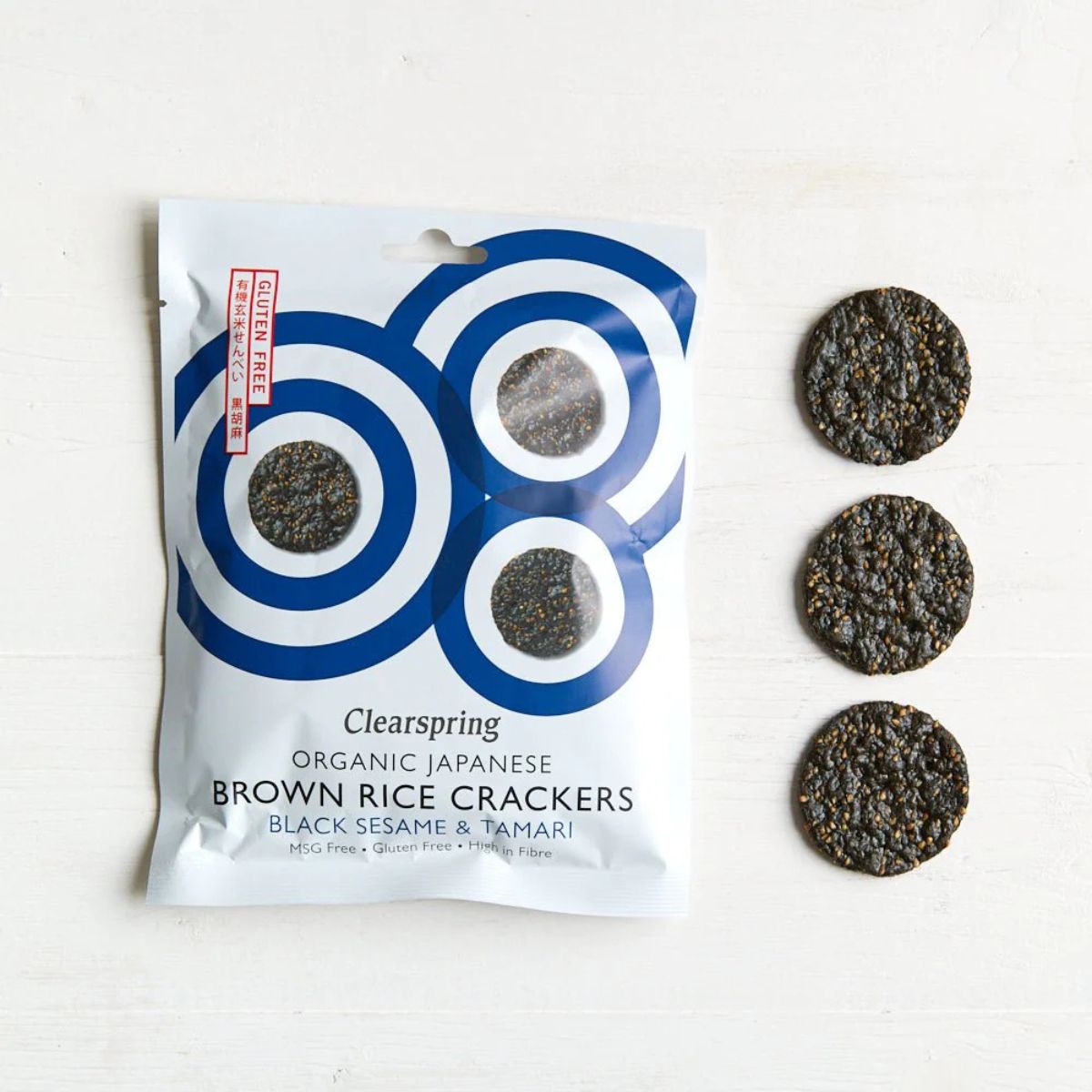 Clearspring Organic Brown Rice and Black Sesame Crackers 40 g