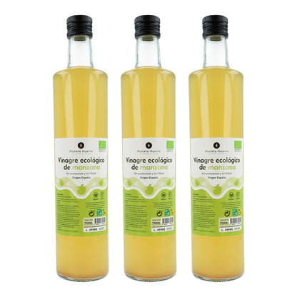 Opakowanie 3x niefiltrowany ocet jabłkowy ECO Planeta Huerto 750 ml
