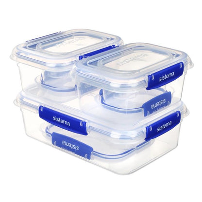 Förpackning med lufttäta behållare Sistema Klip It+ 6 st