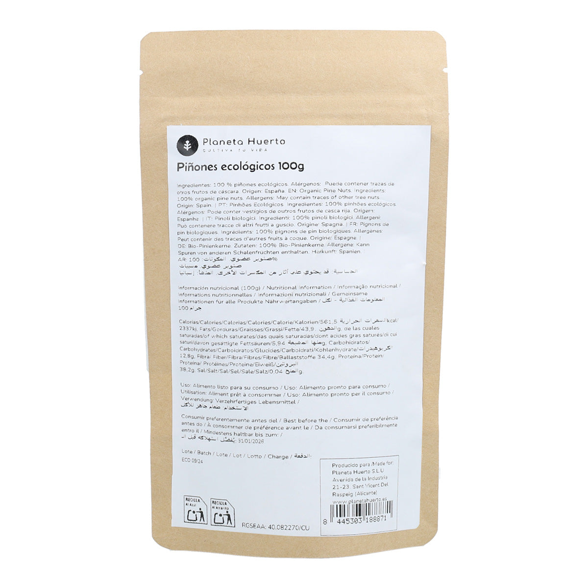 Pinoli ECO Planeta Huerto 100gr