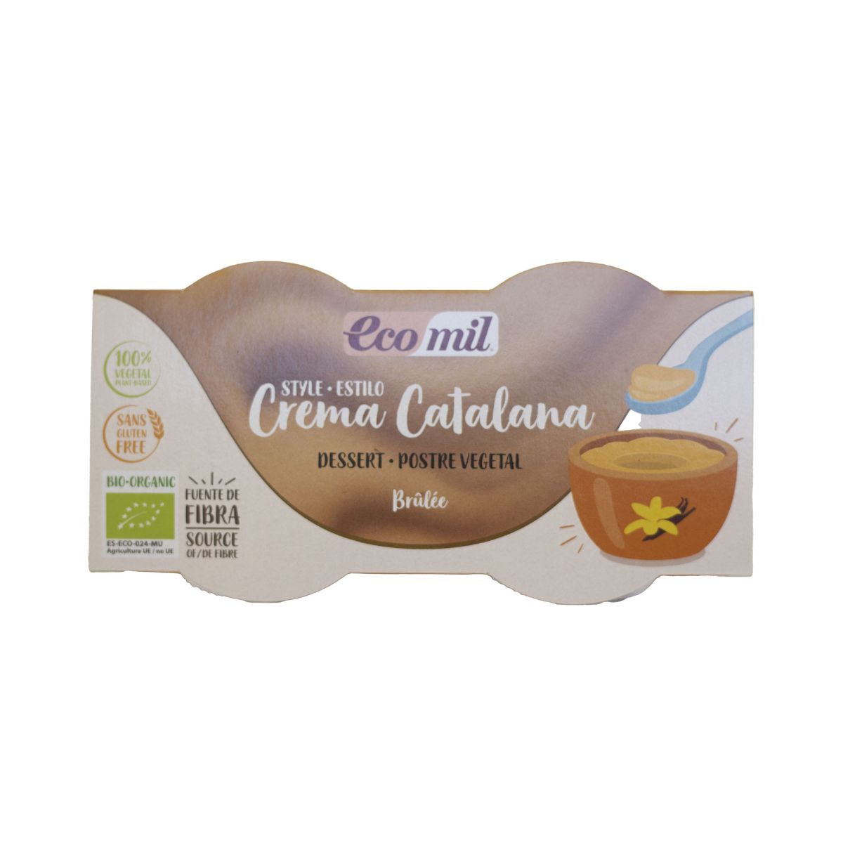 Postre Estilo Crema Catalana Bio Ecomil 2 uds de 125 g