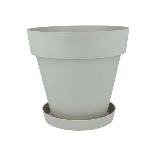 Pot met schotel, ecru, Tes 22 x 20 cm