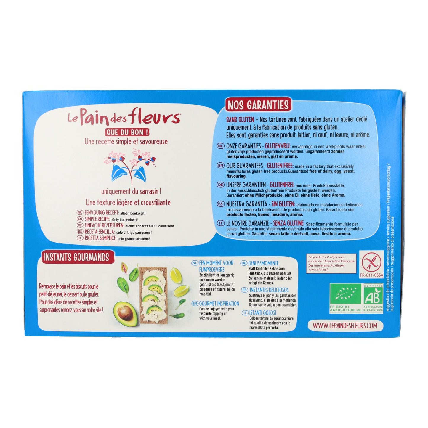 Le Pain de Fleurs Organic Gluten-Free Unsalted Buckwheat Crackers 300 g