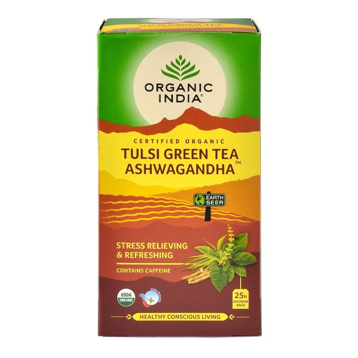 Tulsi Green Tea Ashwagandha Organic India 25 påsar