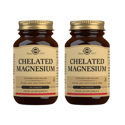 Pack of 2x Chelated Magnesium 100 tablets - Solgar