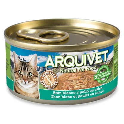 Witte tonijn en kip in saus Arquivet 80 g Natvoer voor katten