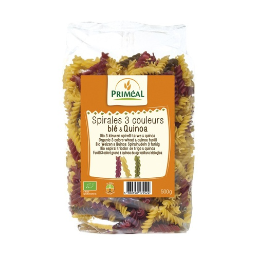 Trójkolorowe spirale z pszenicy i komosy ryżowej Priméal 500 g