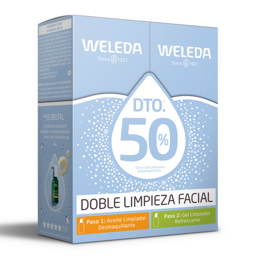 Pack promotionnel nettoyant visage Weleda huile + gel 150 ml/unité