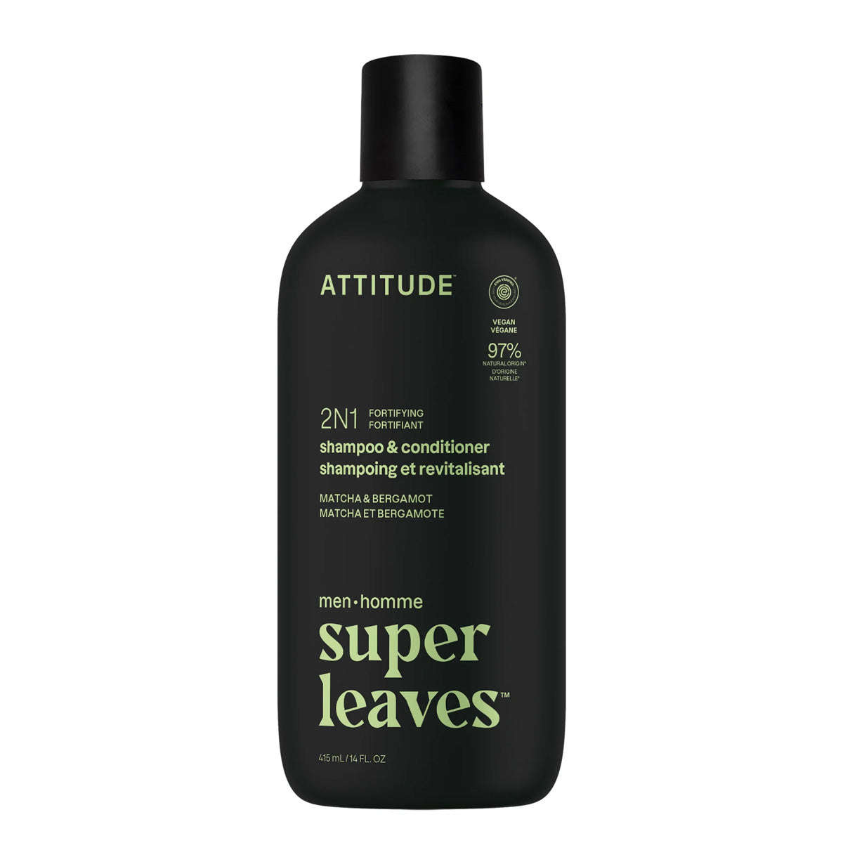 Super Leaves 2-i-1 stärkande schampo och balsam med bergamott och matcha 415 ml