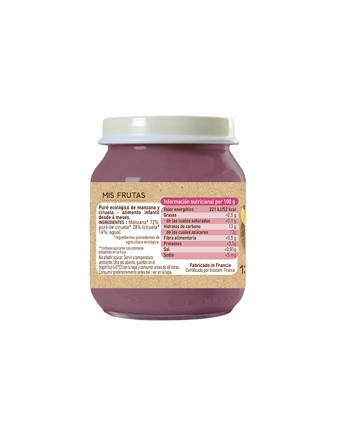 Potje appel en pruim Babybio 130 g