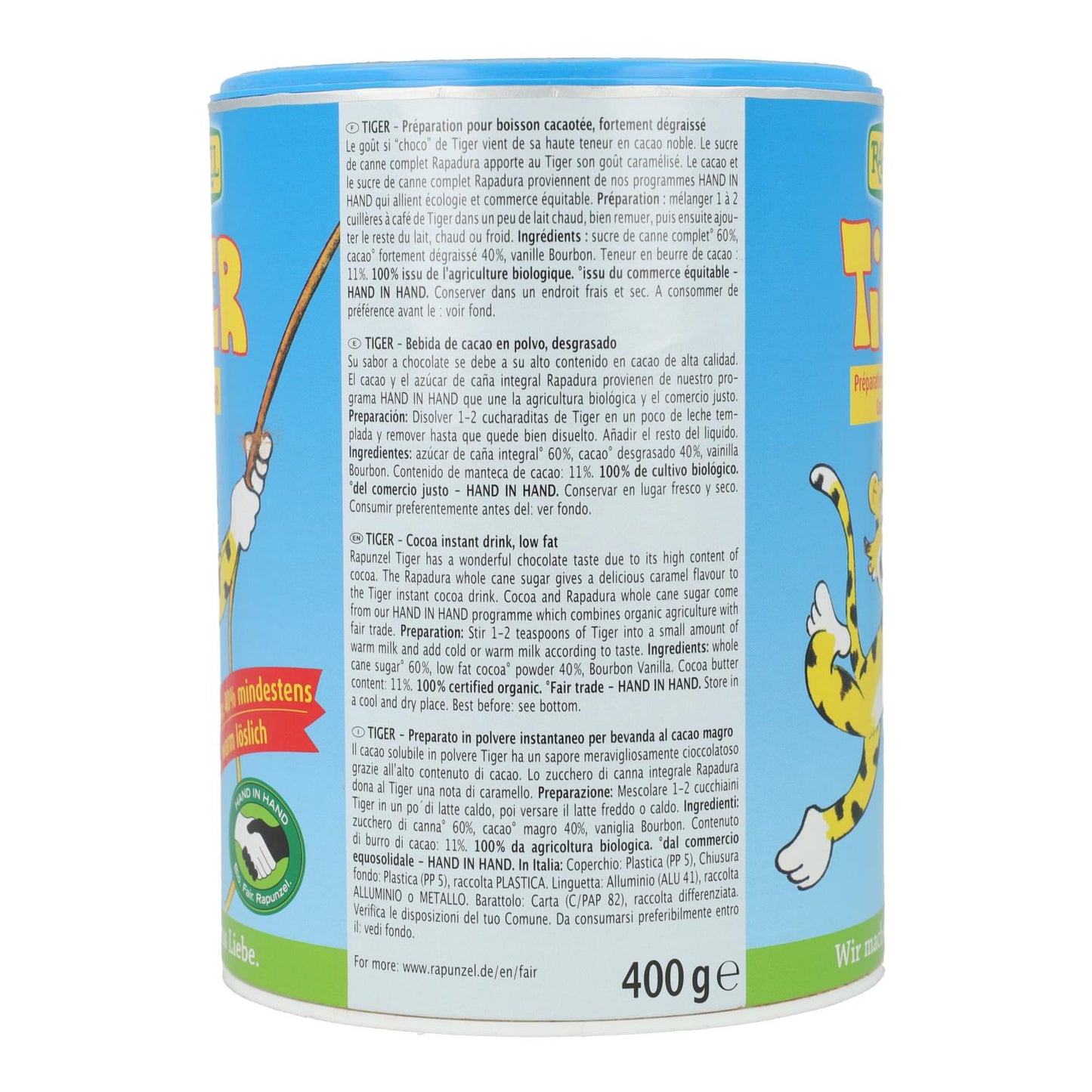 Löslicher Kakao Tiger Rapunzel 400 g