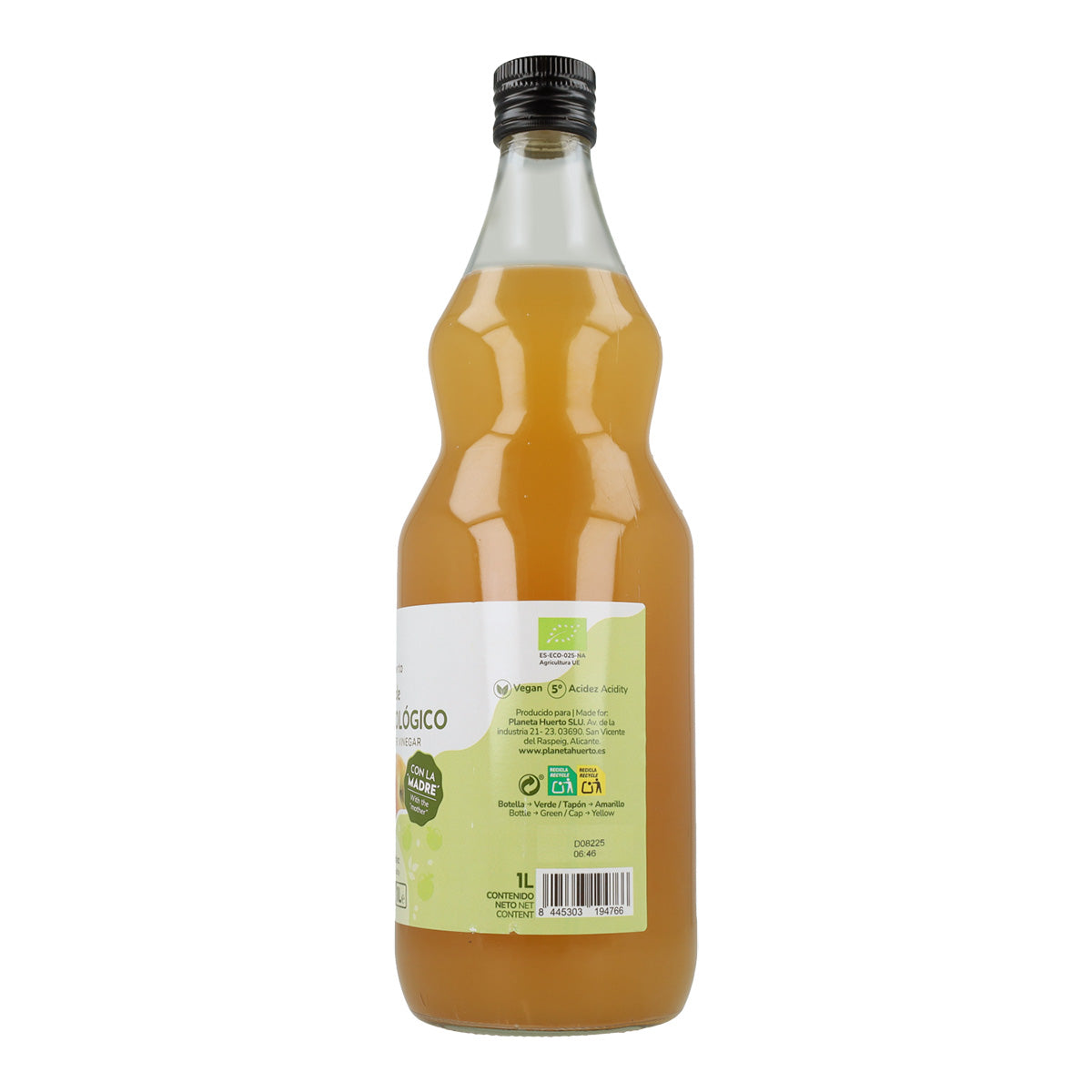 Pack of 2 x Planeta Huerto raw, unfiltered organic apple cider vinegar with the mother 1L