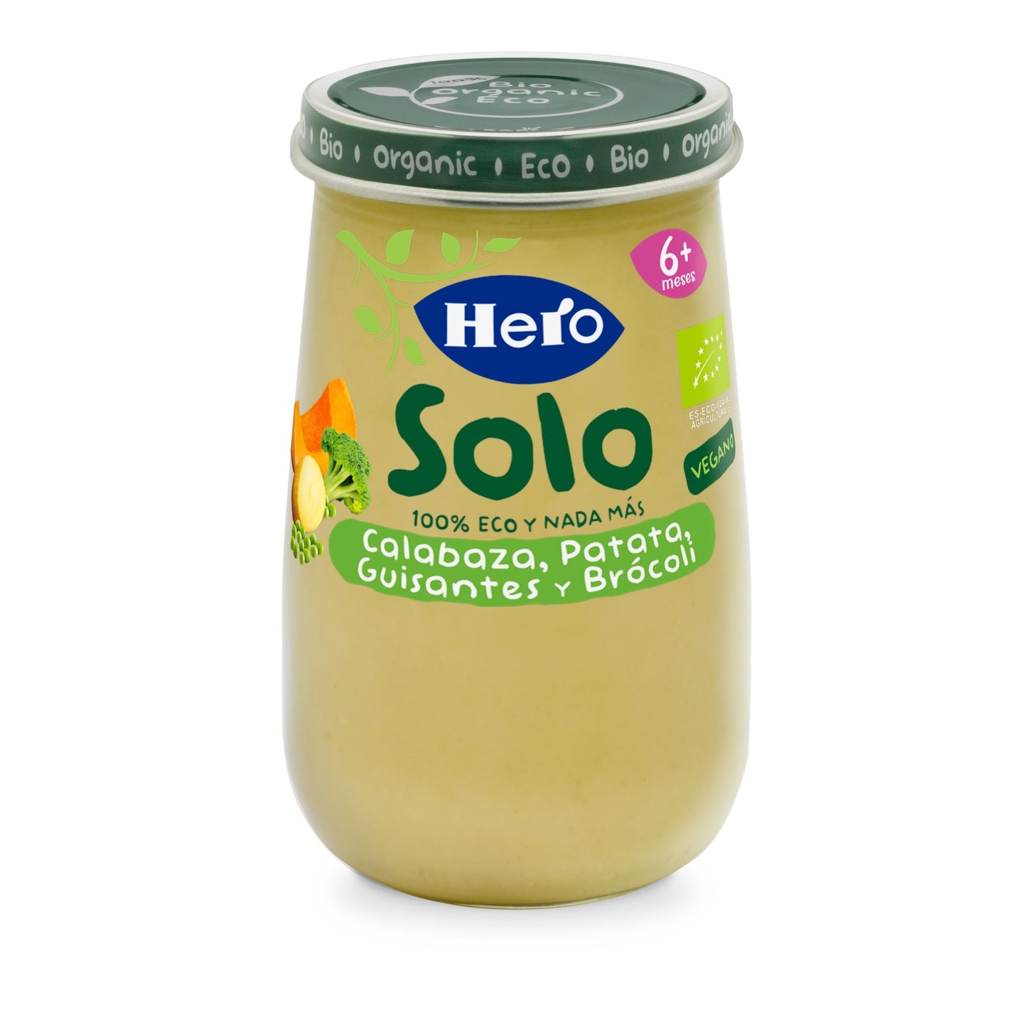 Jar of Organic Pumpkin, Potato, Peas and Broccoli 190 g-Hero Solo