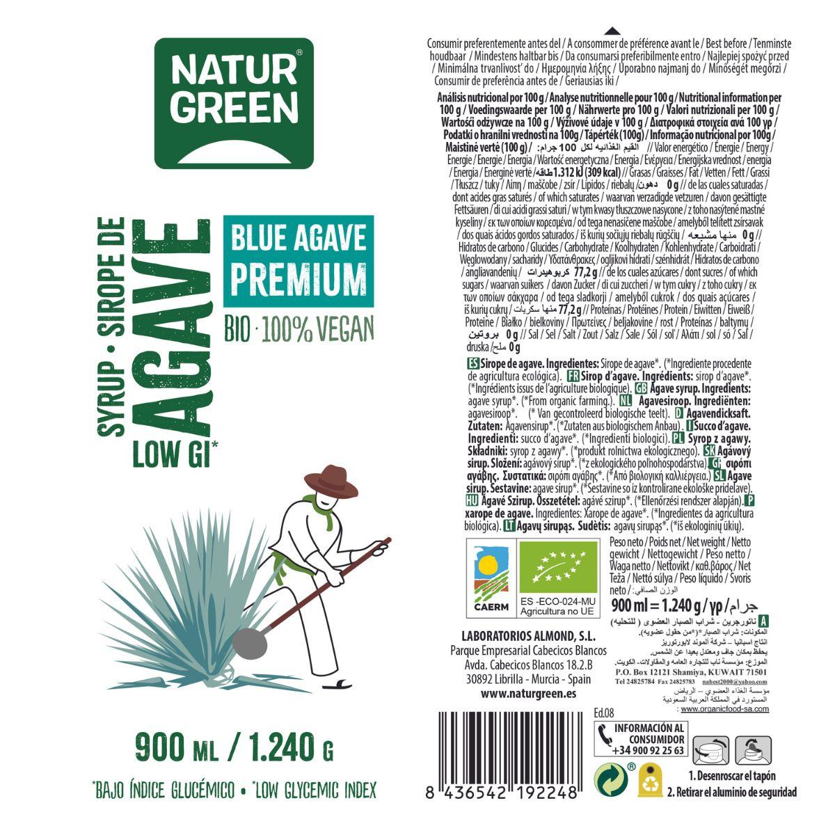 Naturgreen Premium Agave Syrup 900 ml