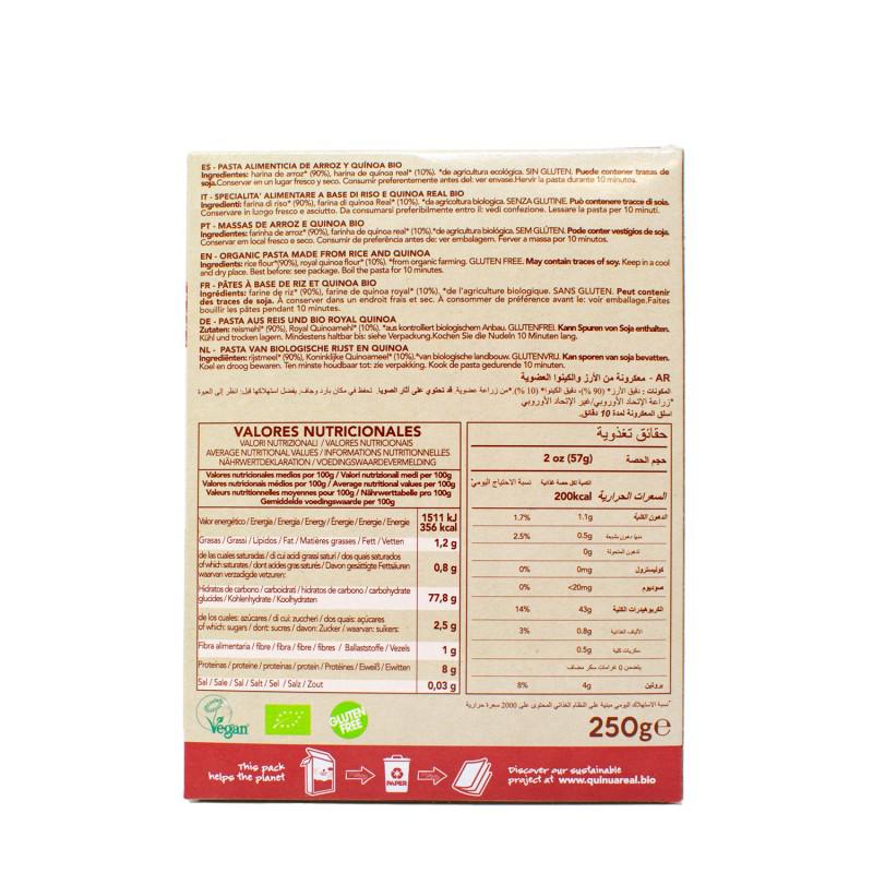 Macaroni Penne van Quinoa Real en glutenvrije biologische rijst Quinua Real 250 g