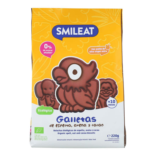 Spelt-, haver- en cacaokoekjes ECO 220 g Smileat
