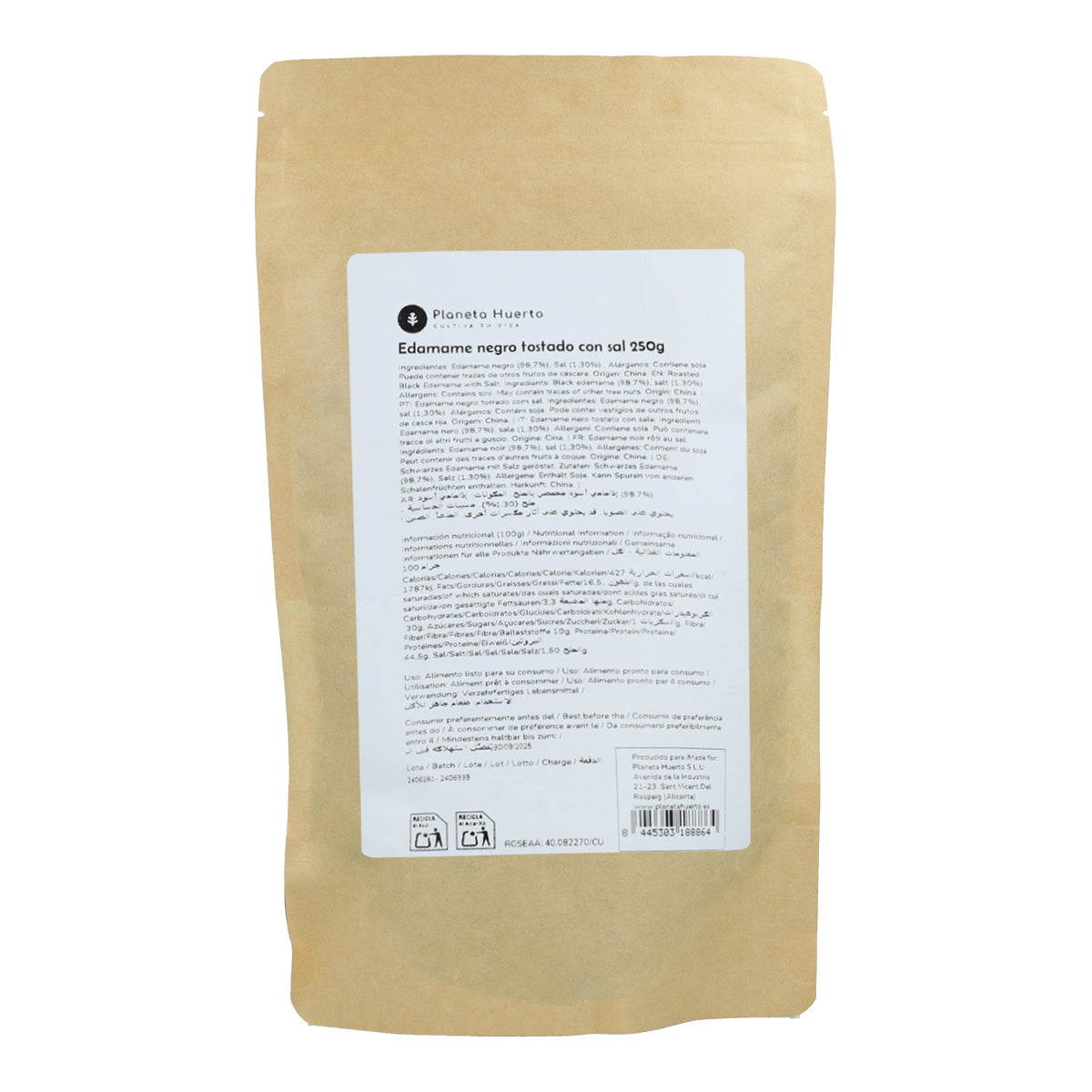 Prażony czarny edamame z solą PLaneta Huerto 250gr