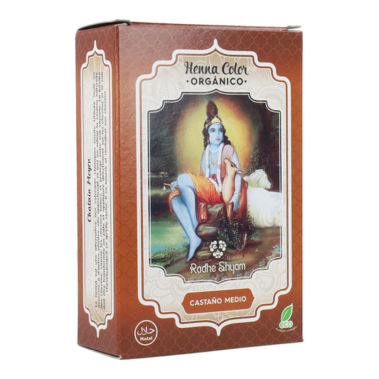 Henna-Haarfärbemittel Mittelbraun in Pulverform Radhe Shyam 100 g
