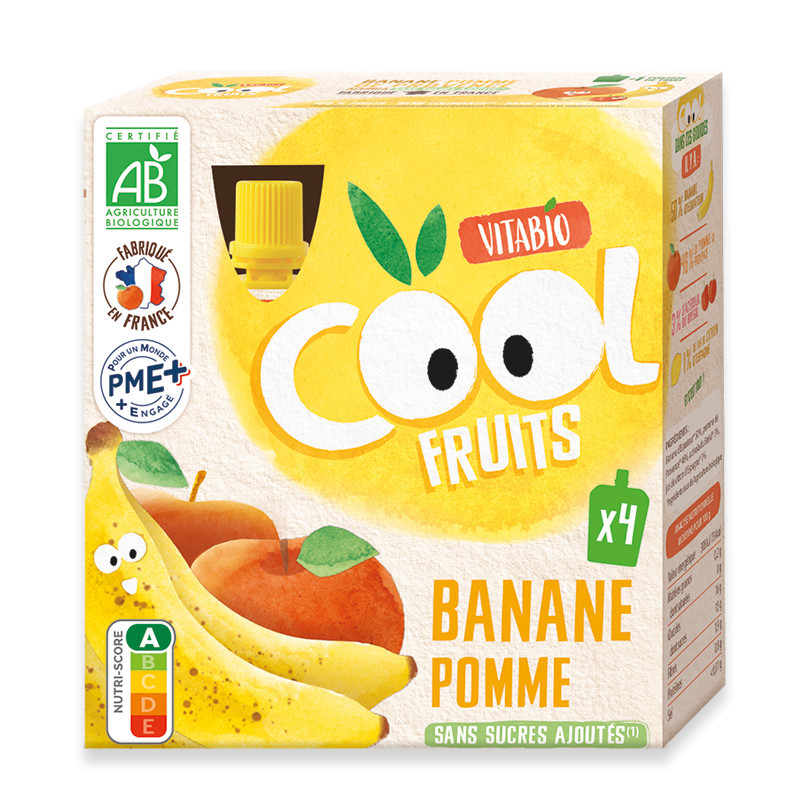 Saszetki Jabłko i banan Cool Fruits Vitabio 4 x 90 g