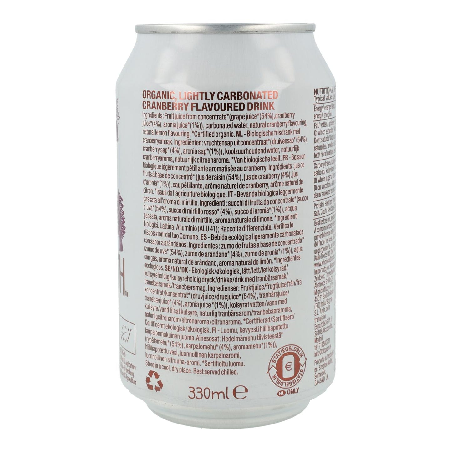 Whole Earth organic blueberry soft drink 330 ml
