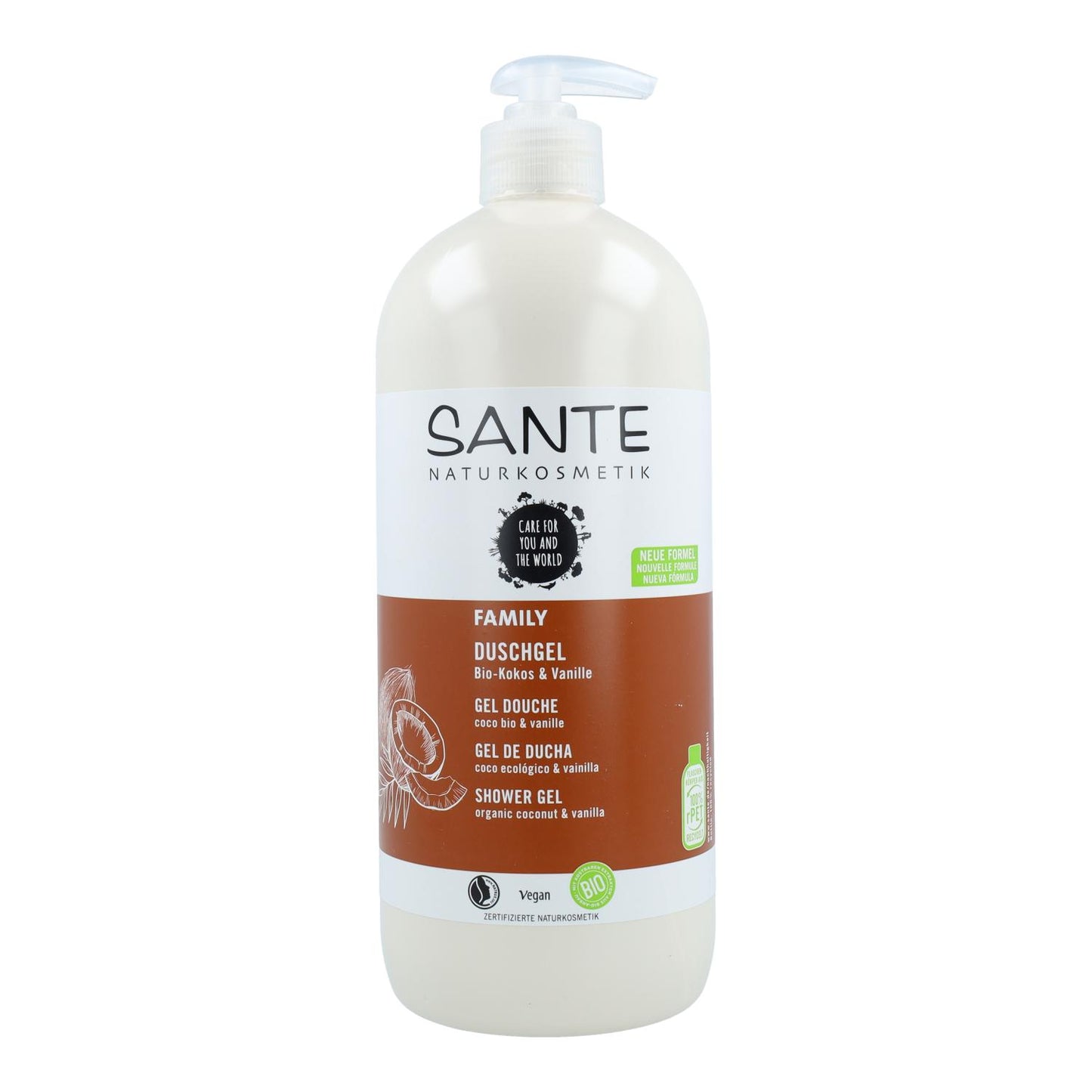 BIO-Duschgel Kokosnuss und Vanille Sante 950 ml