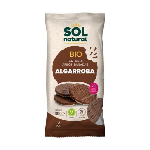 Rice cakes coated with carob Sol Natural 100 g
