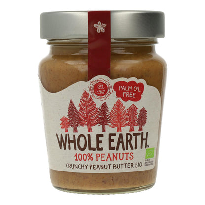 Biologische crunchy pindakaas, 227 g. Whole Earth