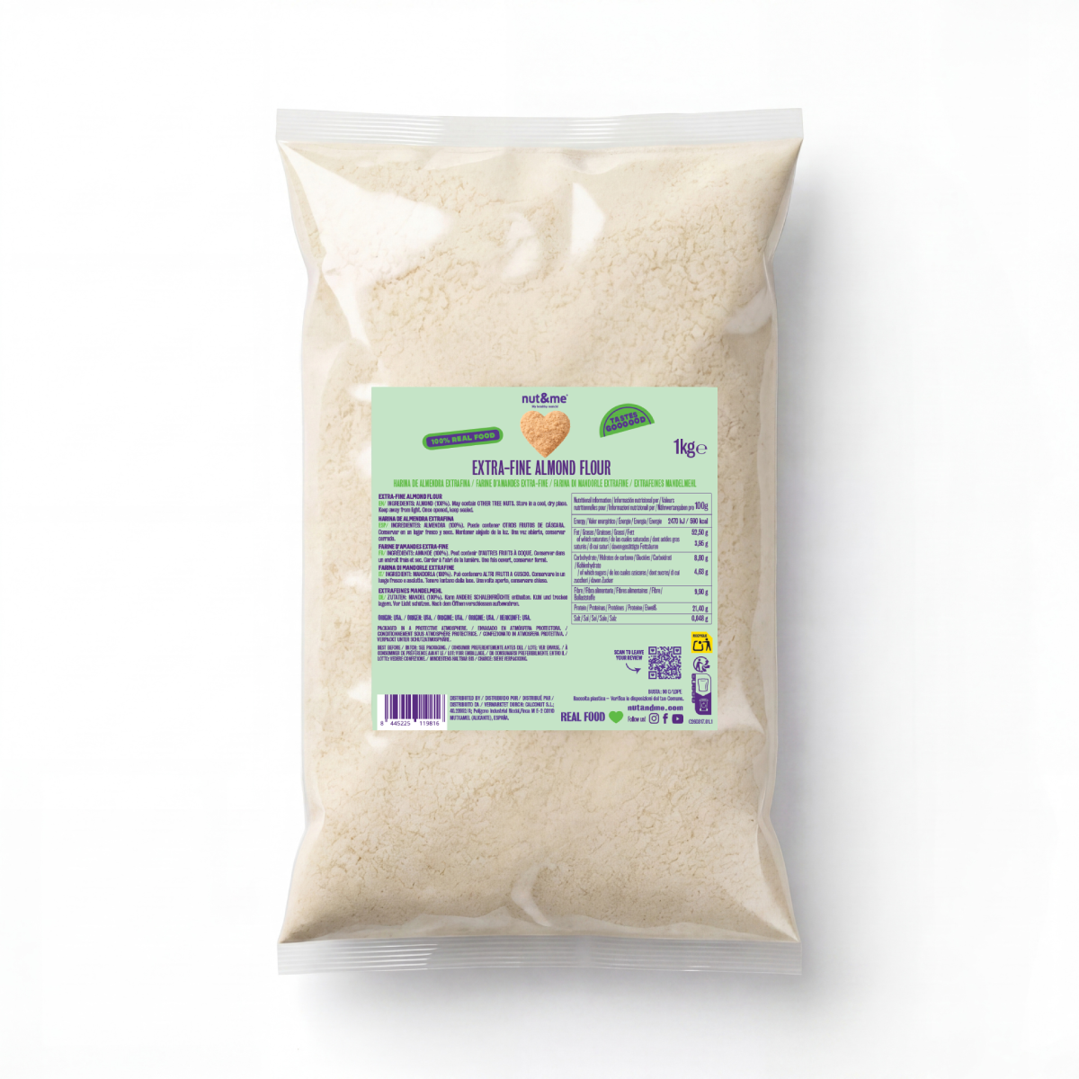 Realfooding-Mehl aus extrafeinen Mandeln (speziell für Backwaren) Nut&me 1 kg
