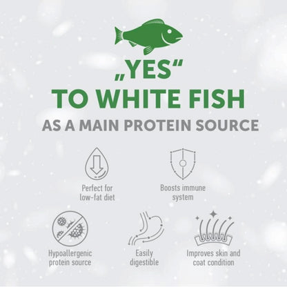 Nature's Protection White Dog Grain Free Foder för vuxna små hundar, fisk 1,5 kg