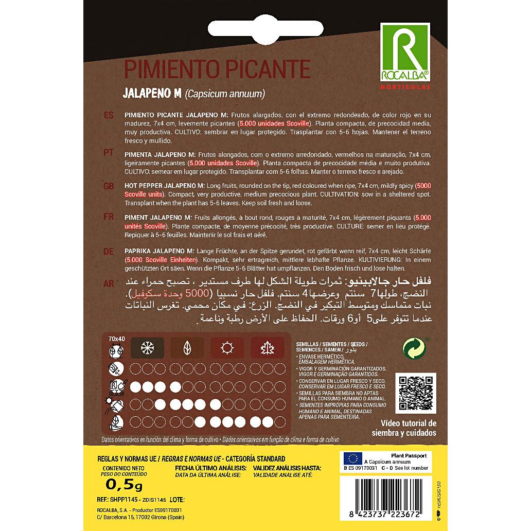 Jalapeño Hot Pepper Seeds M Rocalba