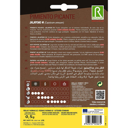 Jalapeño Hot Pepper Seeds M Rocalba