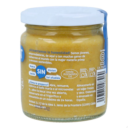 Bio-Gläschen mit Gemüse und Seehecht +6 Monate Smileat 230 g