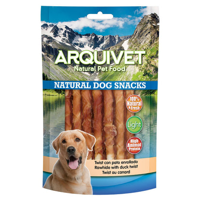 Naturligt hundgodis  Arquivet Twist med rullad anka 13 cm   100 g