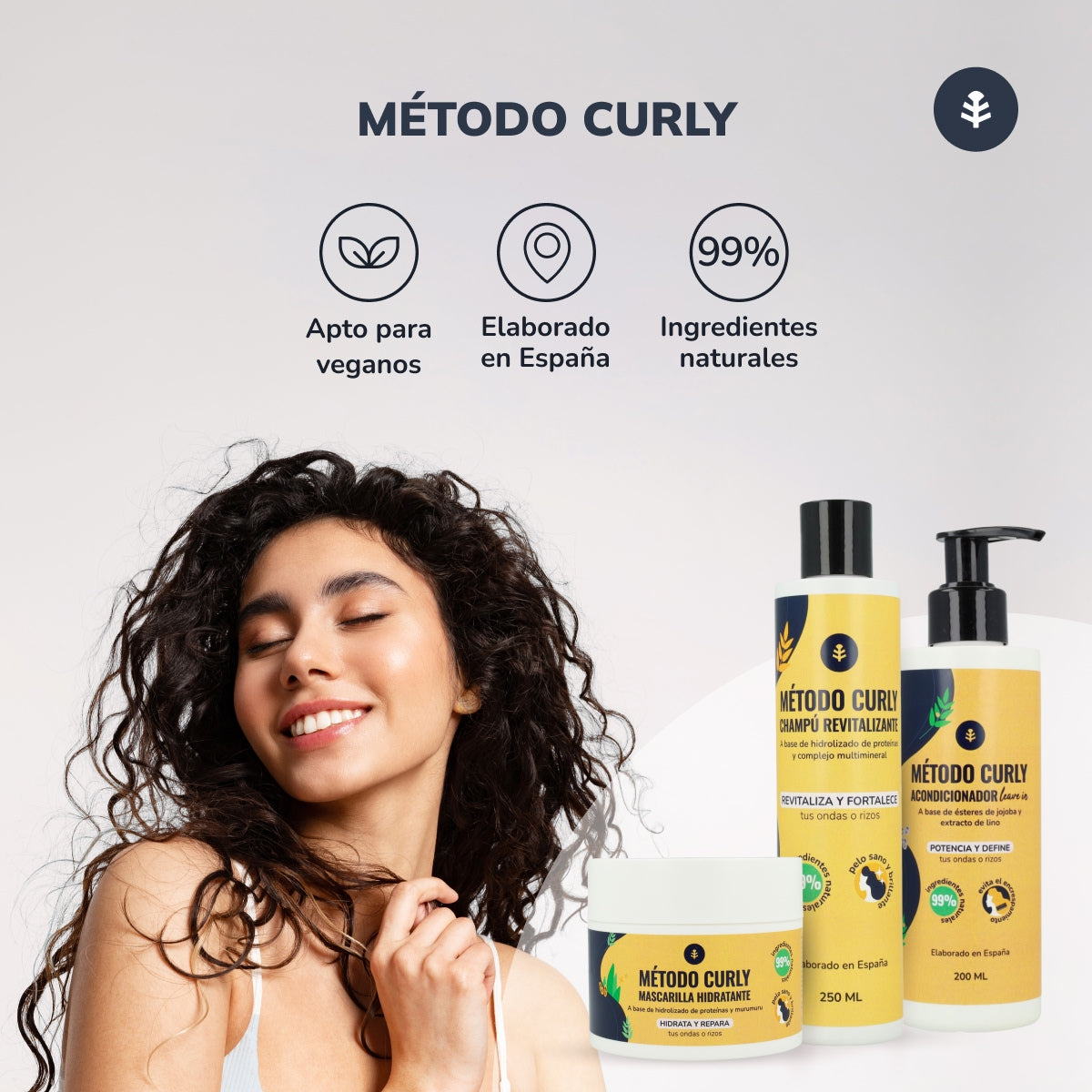 Krullen Methode Pakket: shampoo, masker en leave in Planeta Huerto
