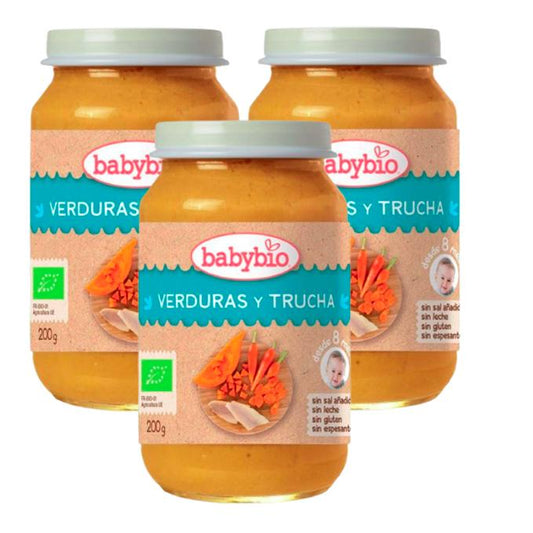 PROMO pack of 3x Menu Tradicion trout jars 200 g. Babybio